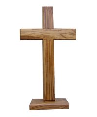 Olivewood Cross On Pedestal Base