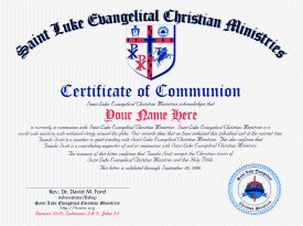 Confirmation Of Communion Certificate