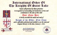 Knight of the Order, First Class I.D. Card