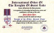 Knight of the Order, Second Class I.D. Card